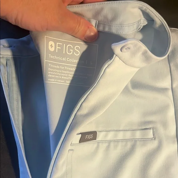 Light Blue figs Scrub Set with Neon Accents limited edition - Picture 3 of 7